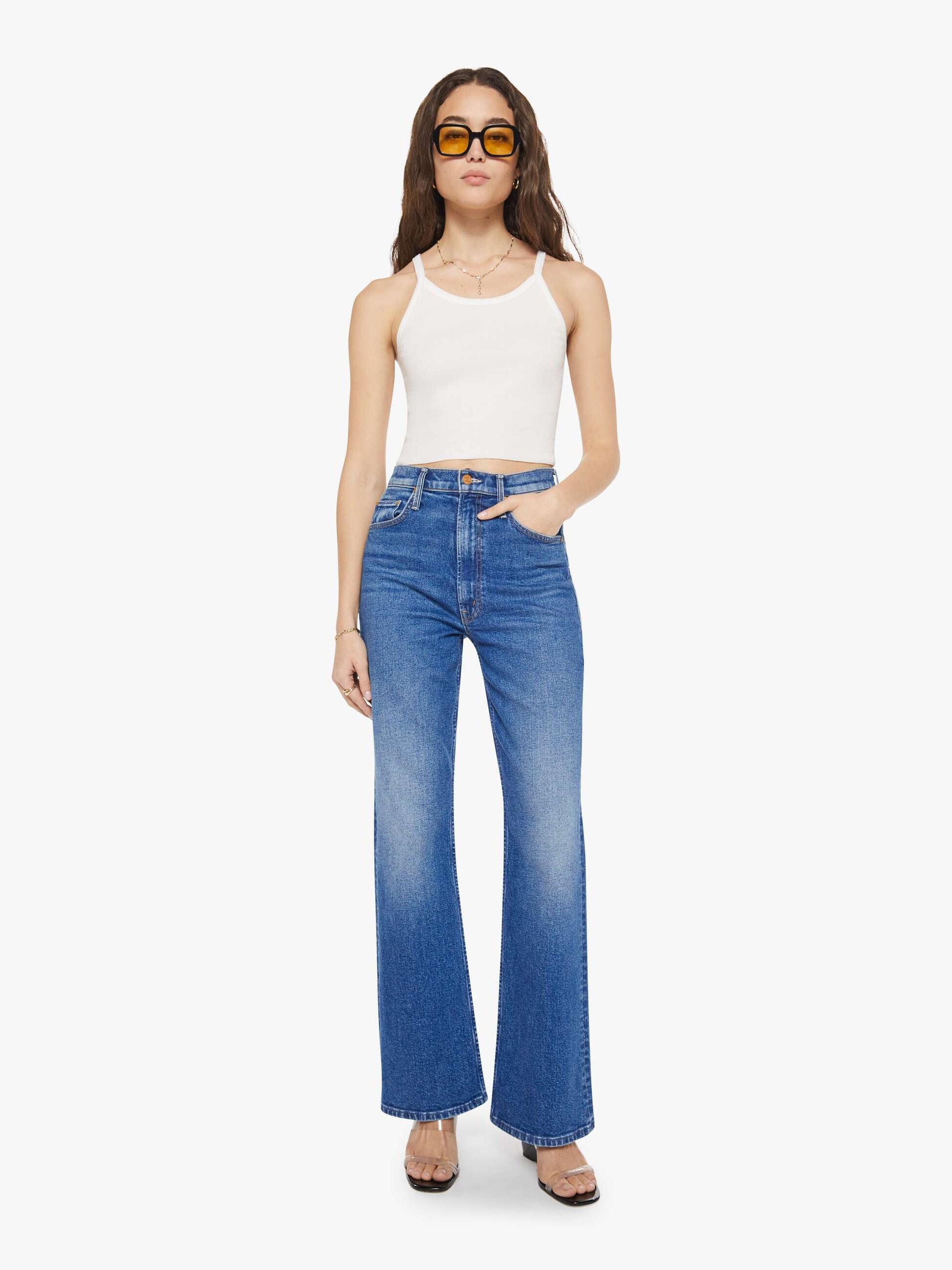 Mother Denim Eterne Cropped Rib Tank White (Natural)
