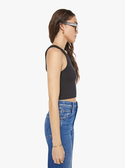 Mother Denim Eterne Cropped Scoop Neck Tank Black