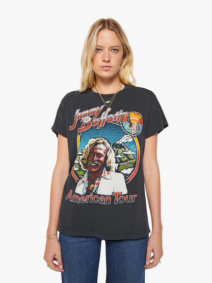 Mother Denim MadeWorn Jimmy Buffet Tee Black (Charcoal)