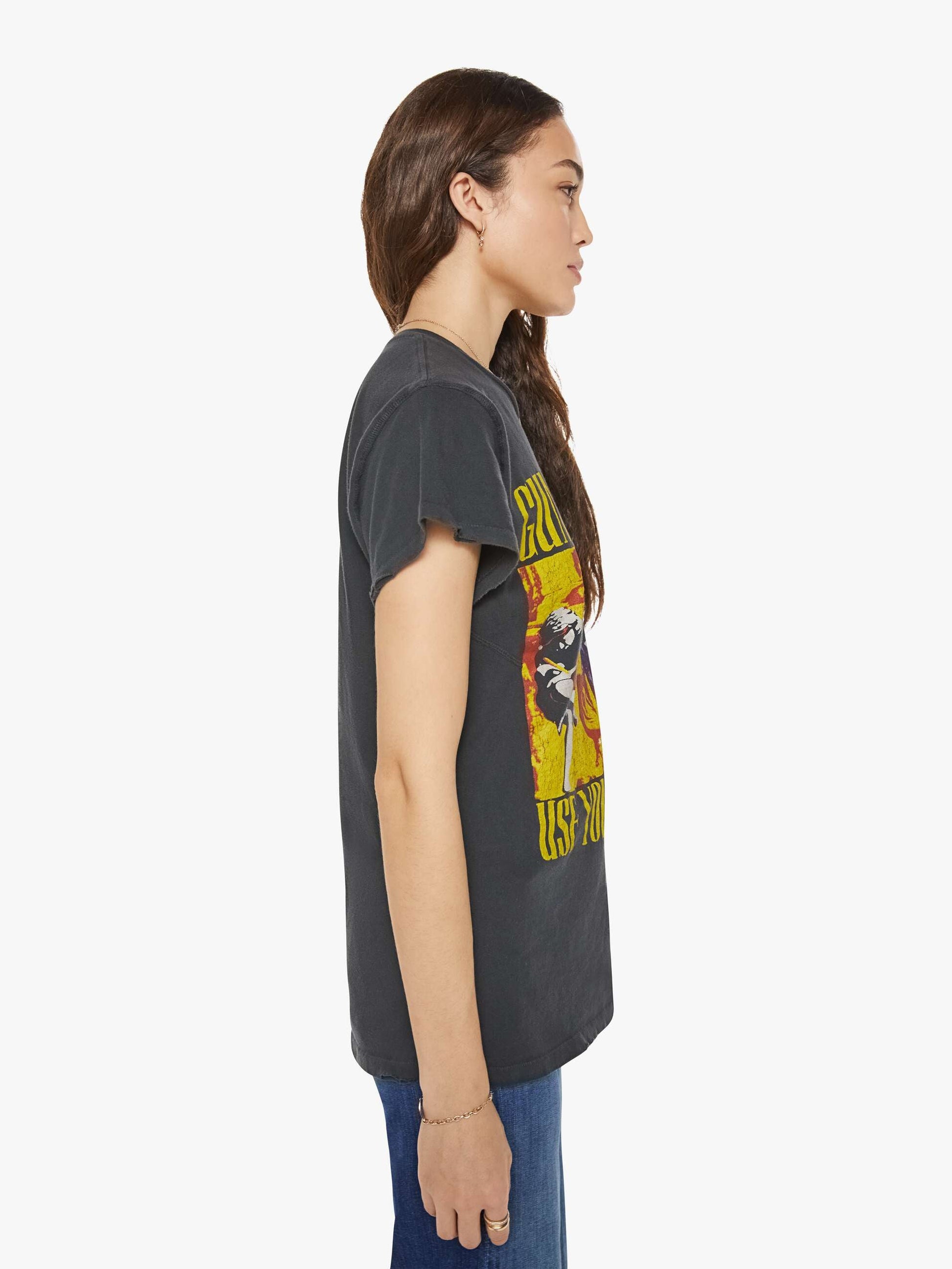 Mother Denim MadeWorn Guns N Roses Tee Black (Charcoal)