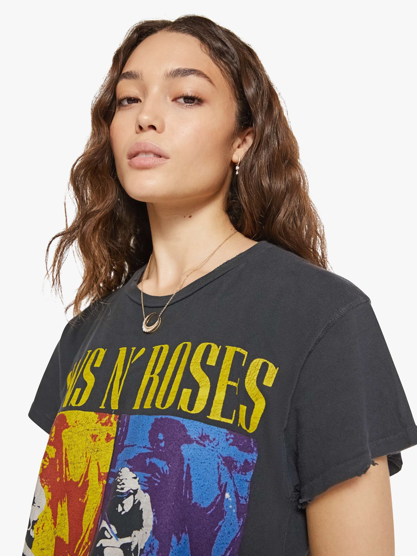 Mother Denim MadeWorn Guns N Roses Tee Black (Charcoal)