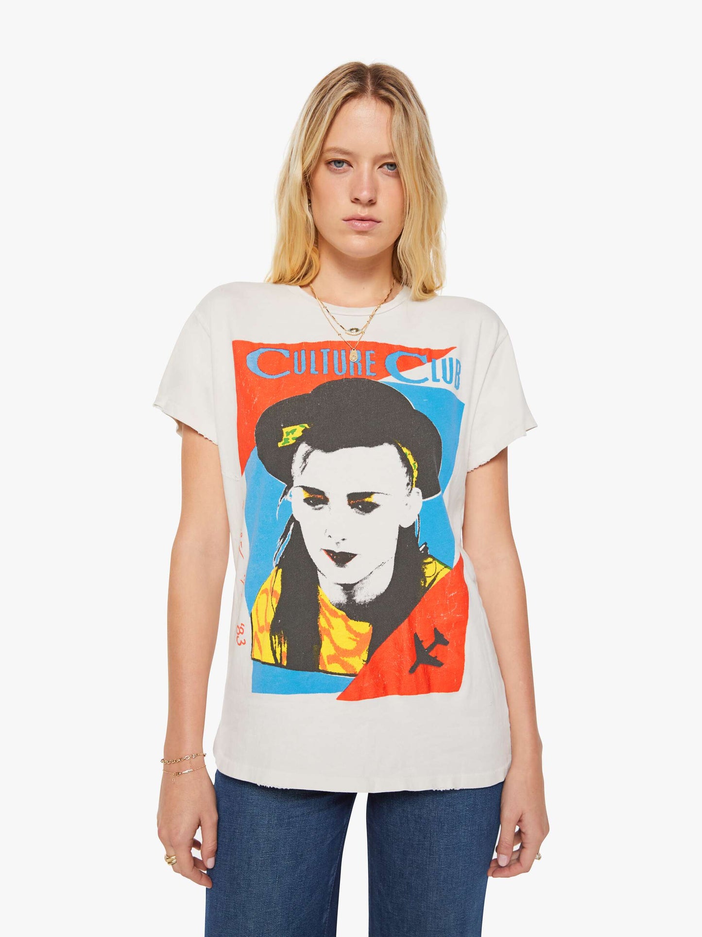 Mother Denim MadeWorn Culture Club Tee White (Natural)