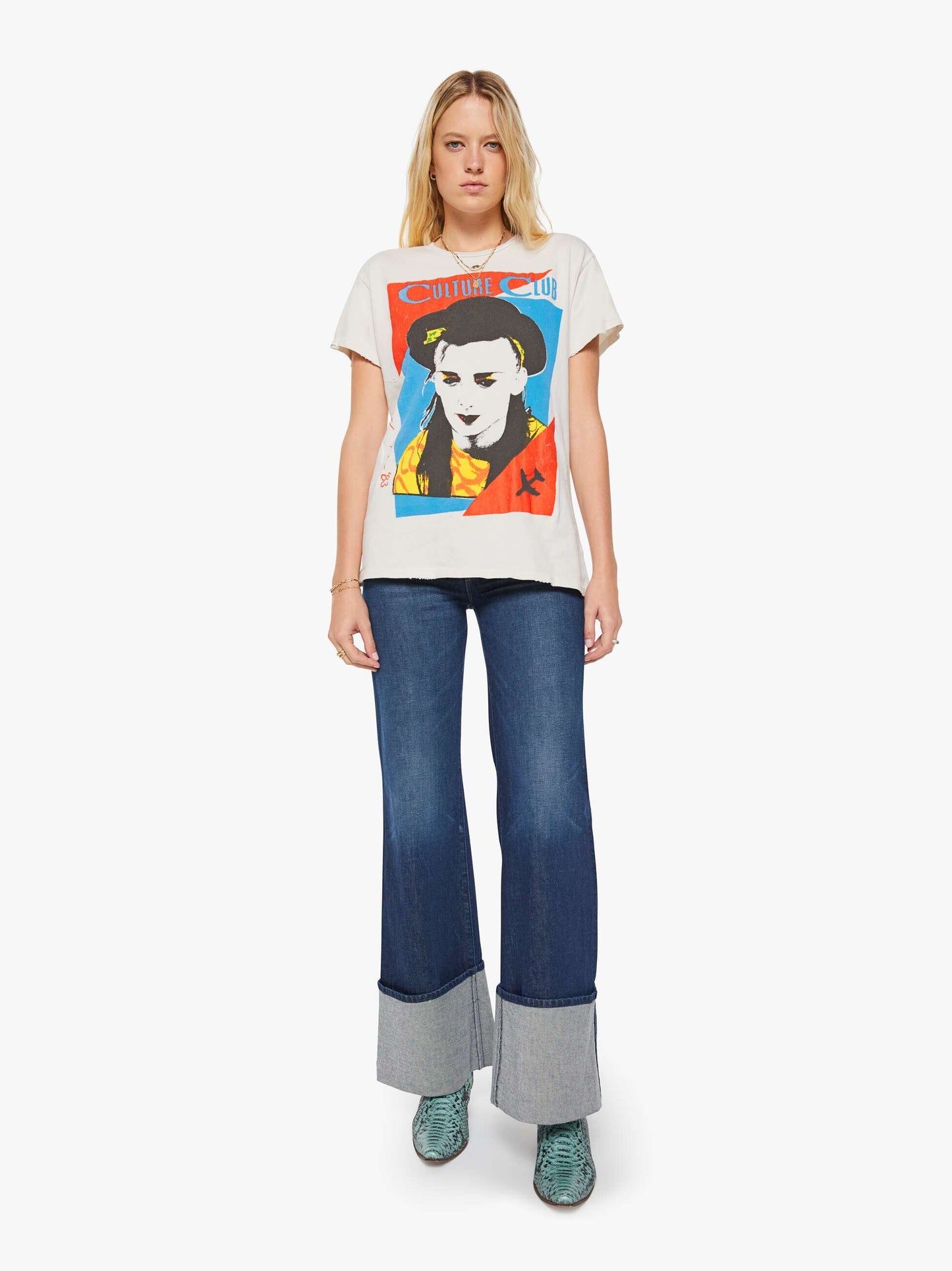 Mother Denim MadeWorn Culture Club Tee White (Natural)