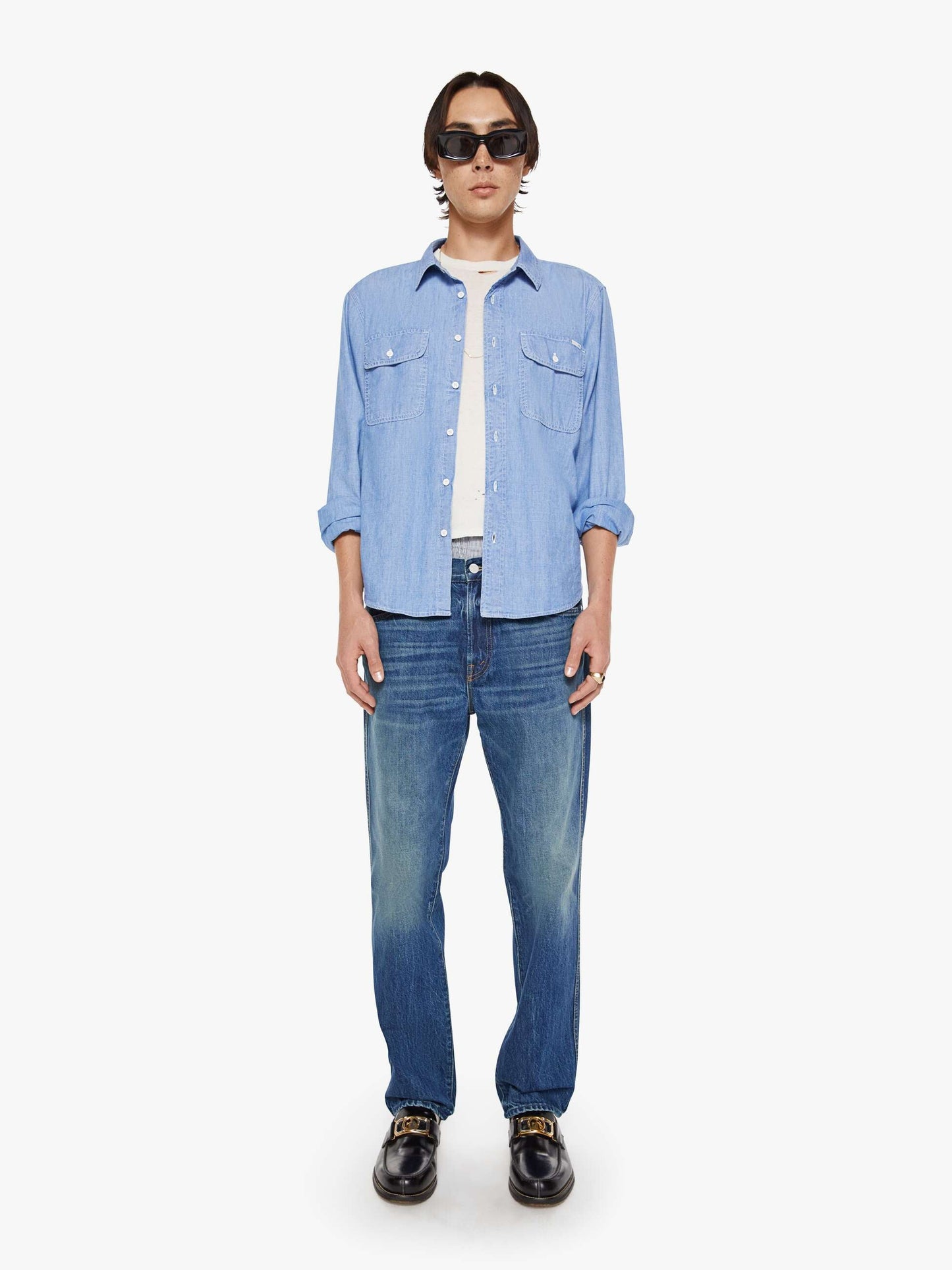 Mother Denim The Rounded Freeze Blue (Medium)