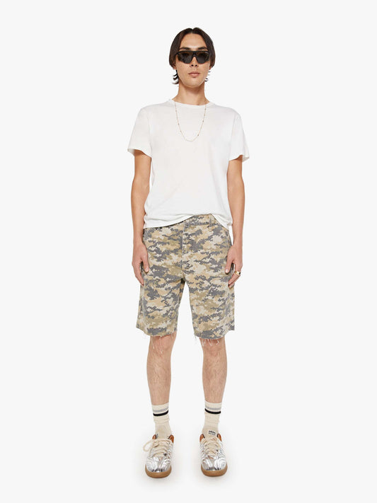 Mother Denim The Bees Knees Short Fray What The Duck Camo