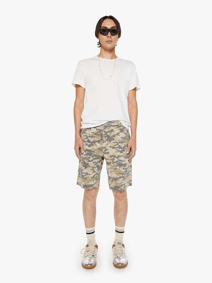 Mother Denim The Bees Knees Short Fray What The Duck Camo