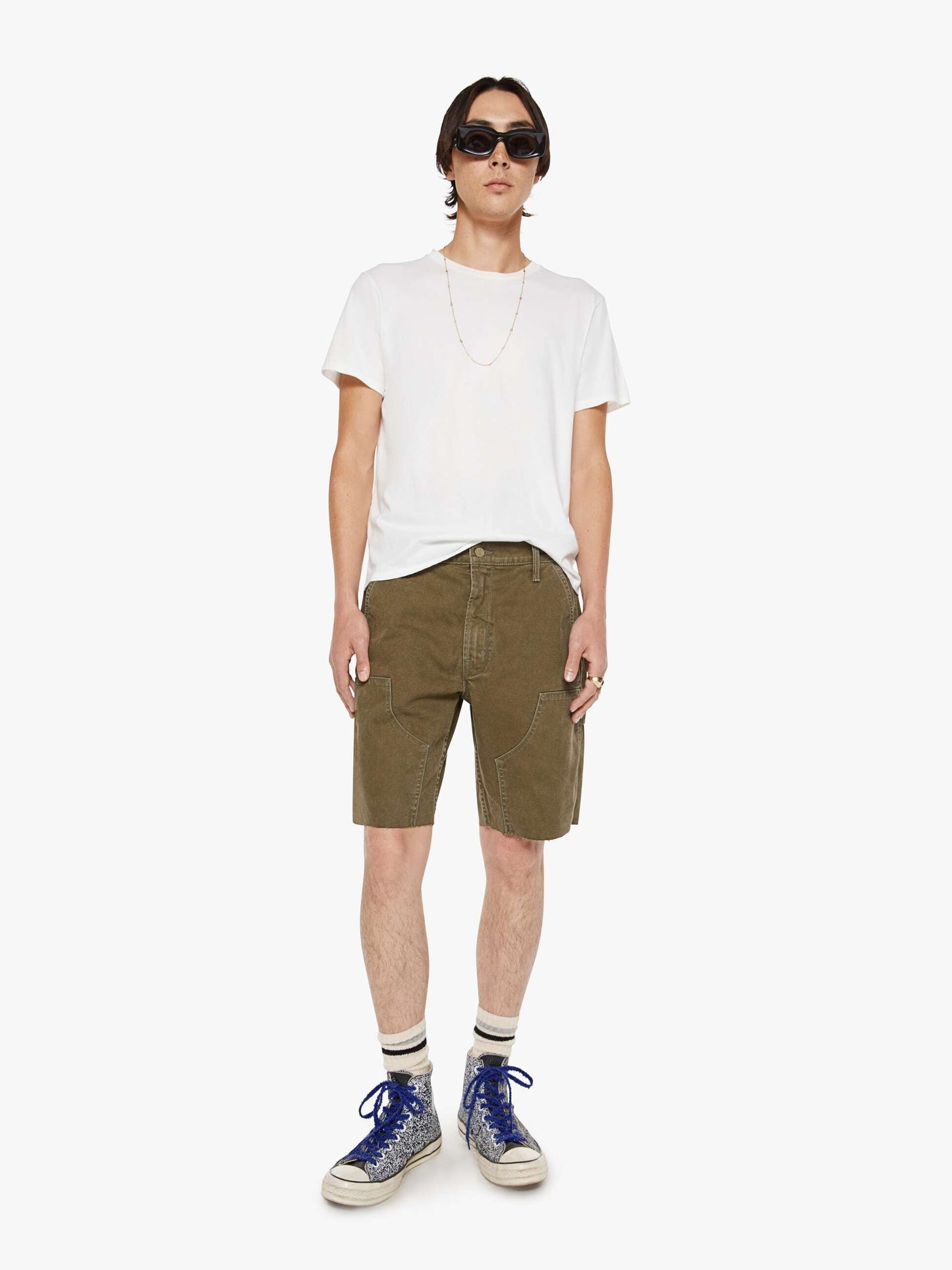 Mother Denim The Bees Knees Short Fray Green (Medium)