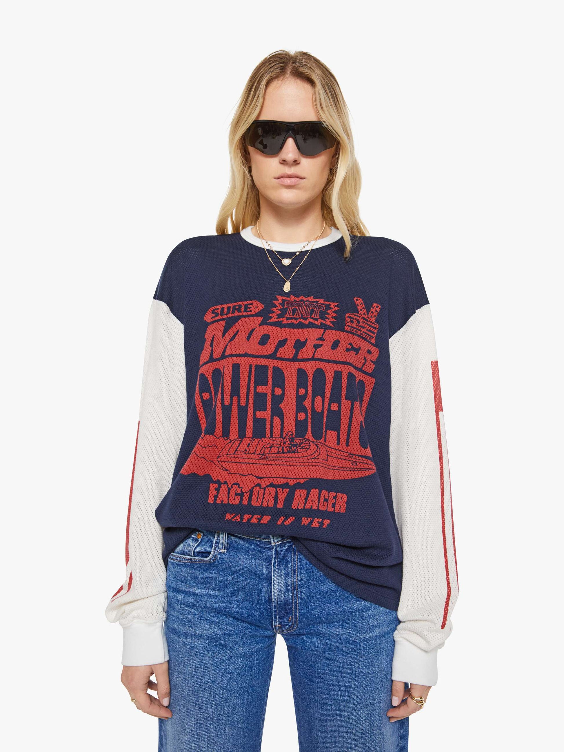 Mother Denim The Long Sleeve Lowdown Blue (Navy)