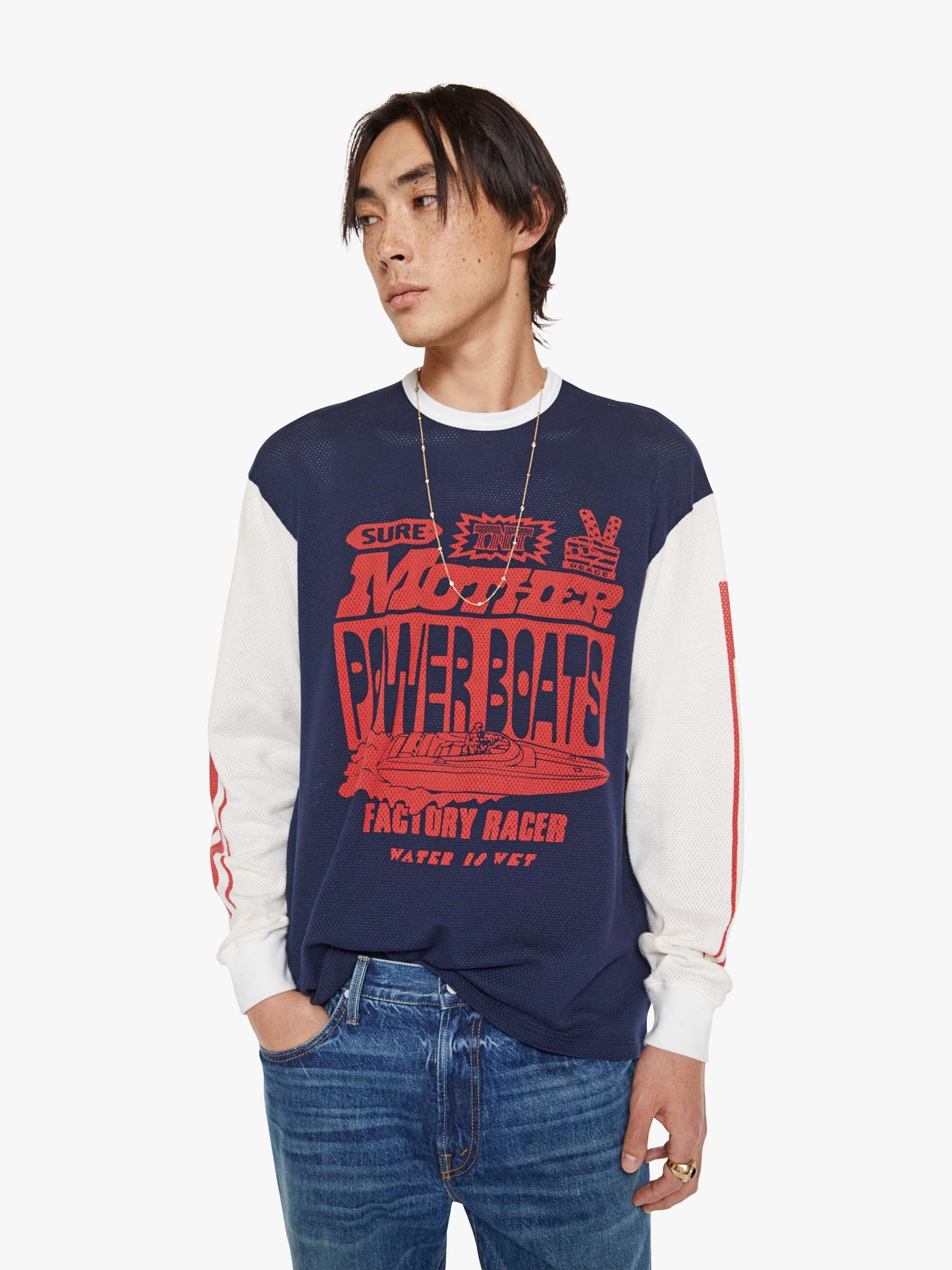 Mother Denim The Long Sleeve Lowdown Blue (Navy)