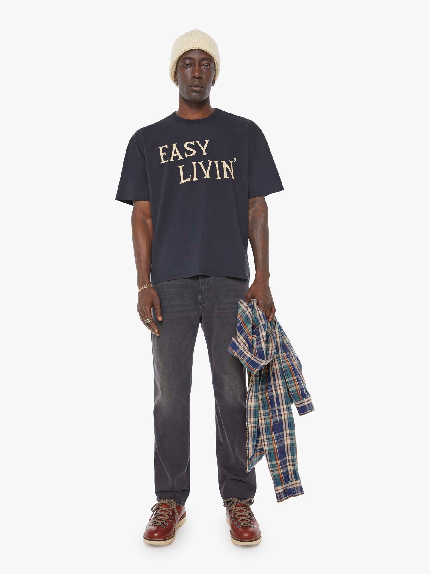 Mother Denim The Coops Tee Black (Charcoal)