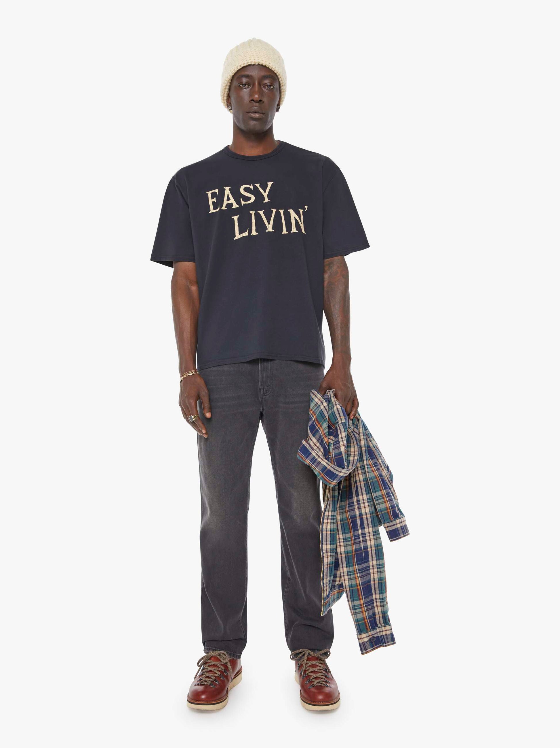 Mother Denim The Coops Tee Black (Charcoal)
