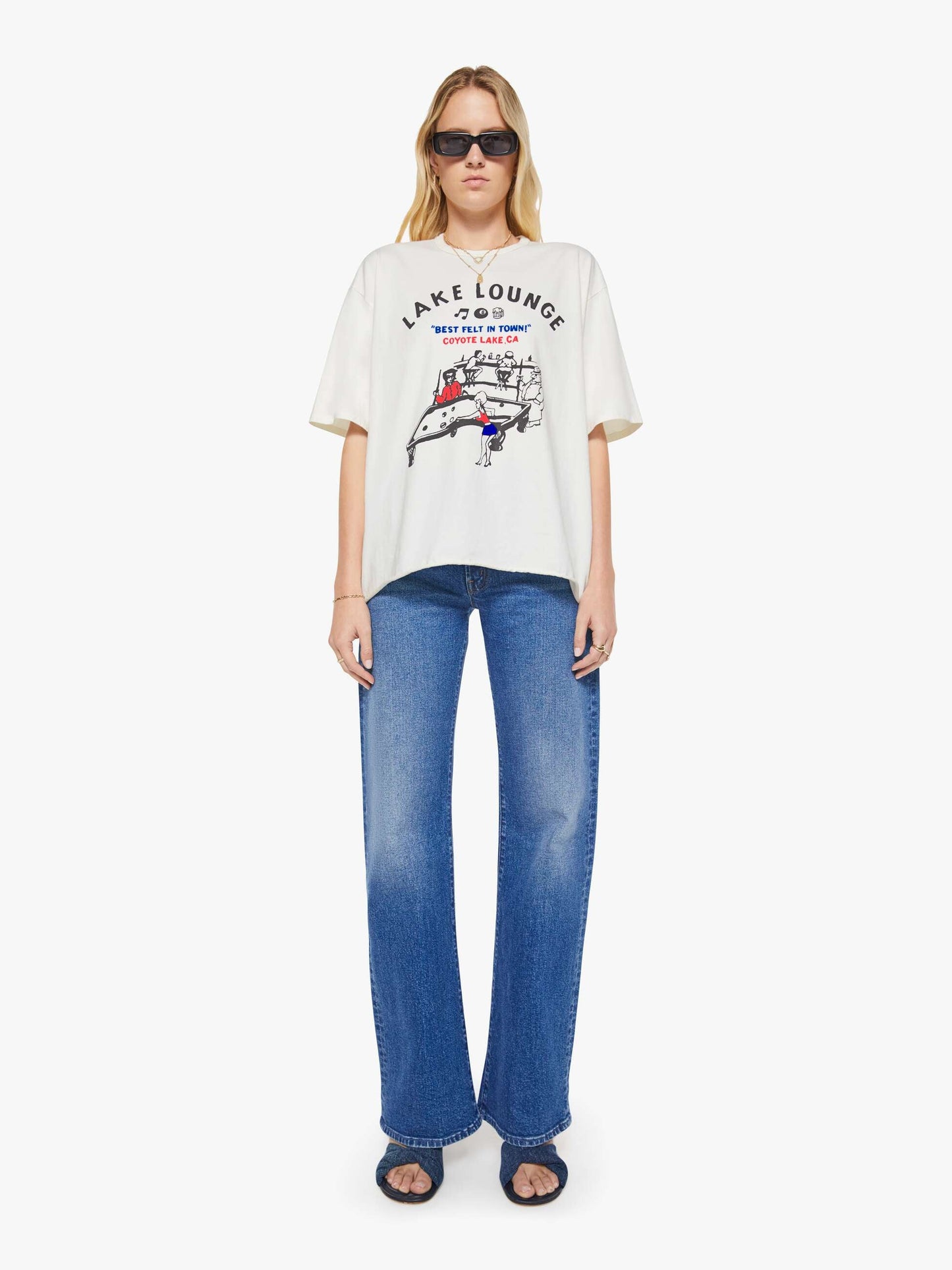 Mother Denim The Cut Off Coops Tee White