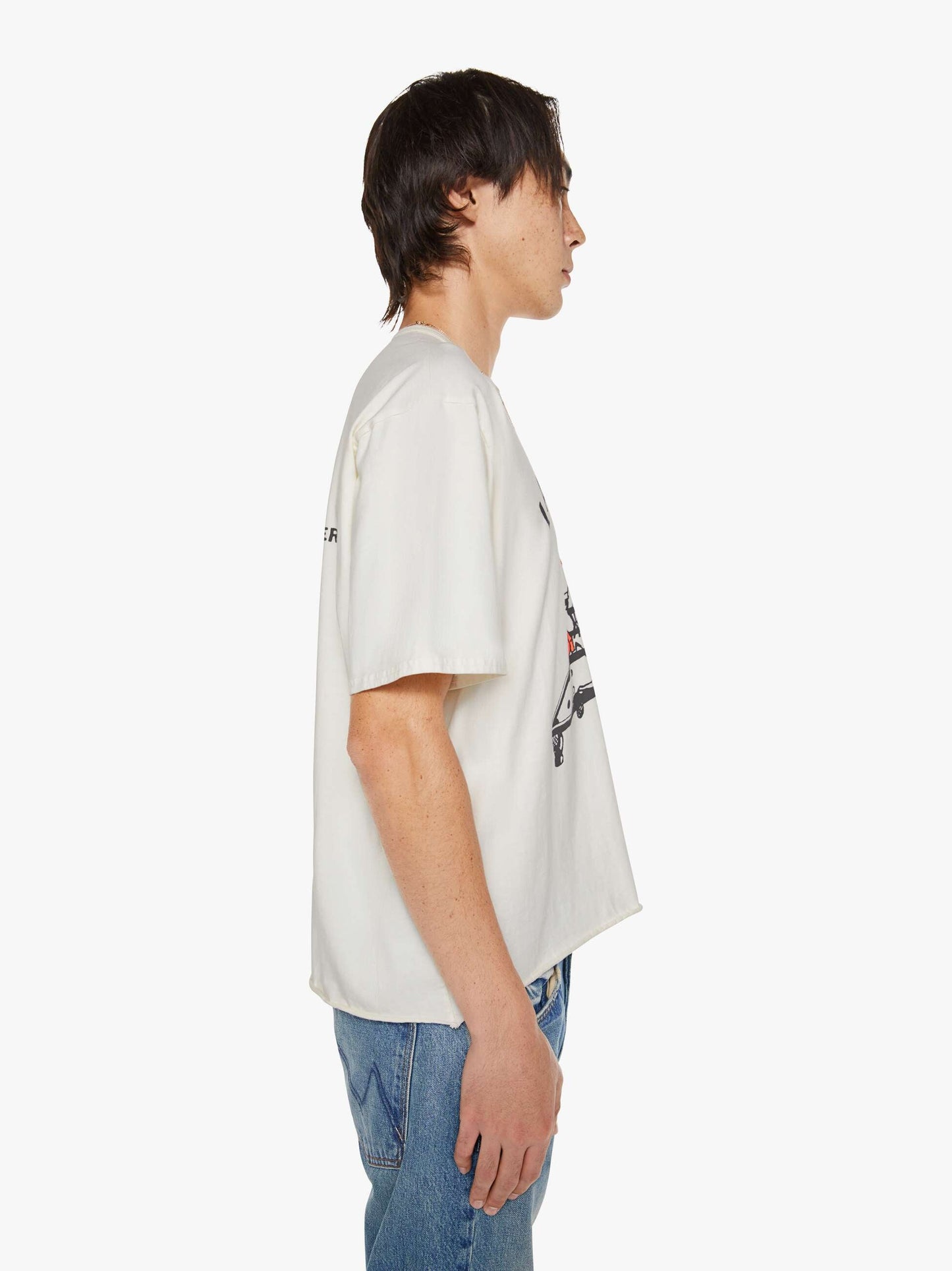 Mother Denim The Cut Off Coops Tee White