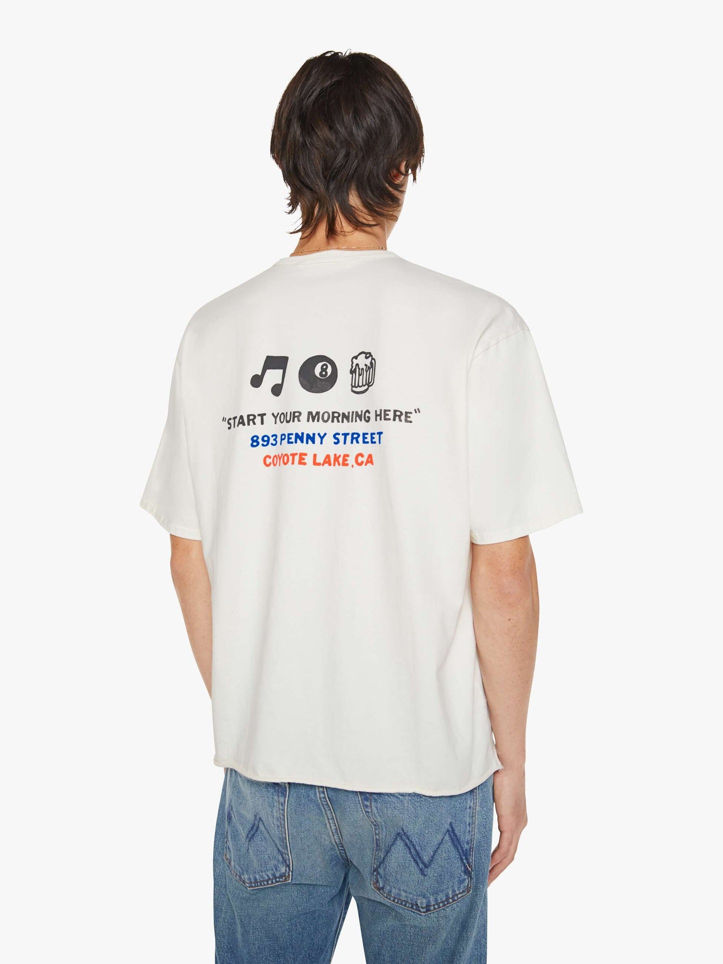Mother Denim The Cut Off Coops Tee White