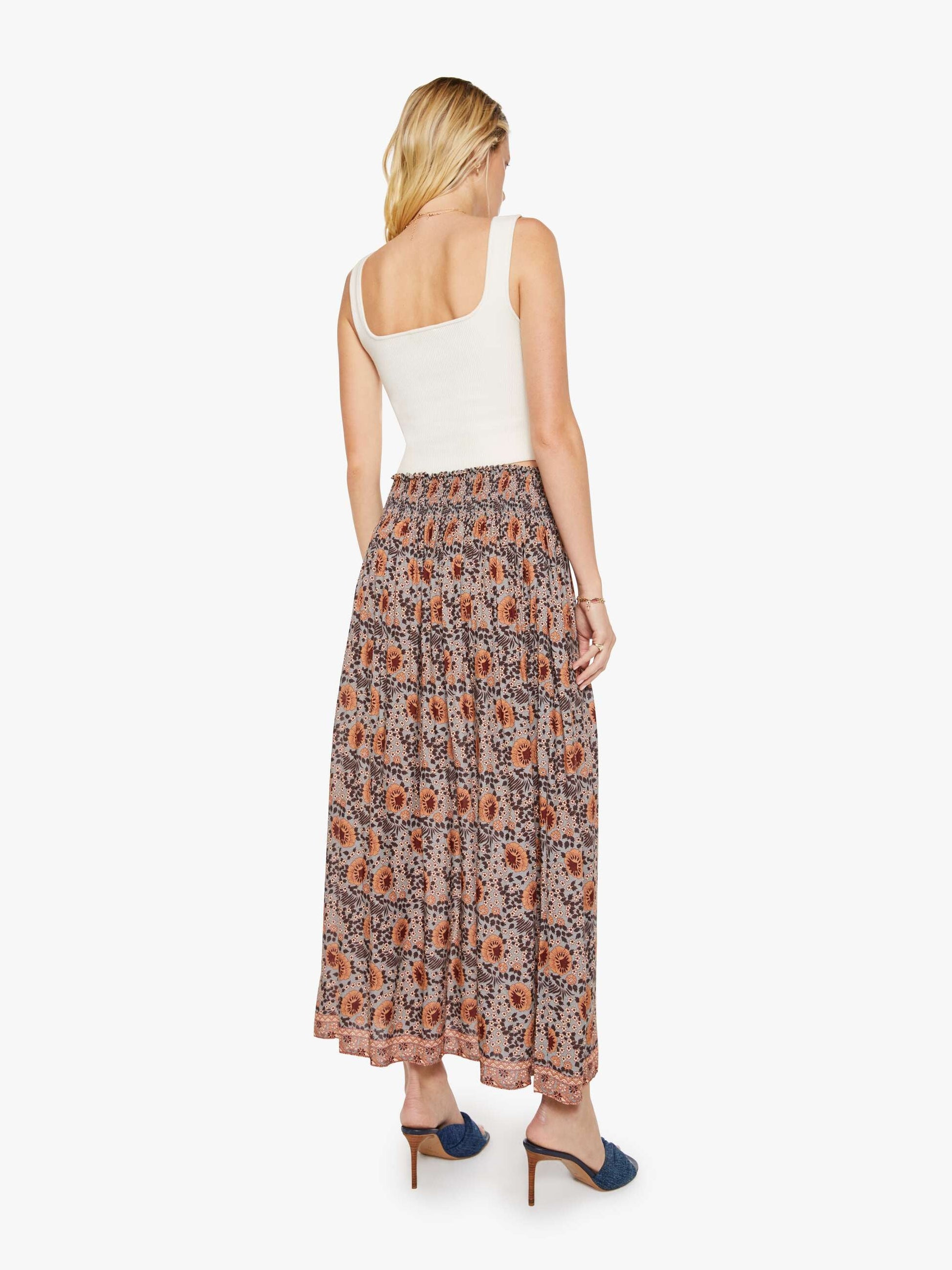 Mother Denim Natalie Martin Bella Skirt VINTAGE FLOWERS SLATE