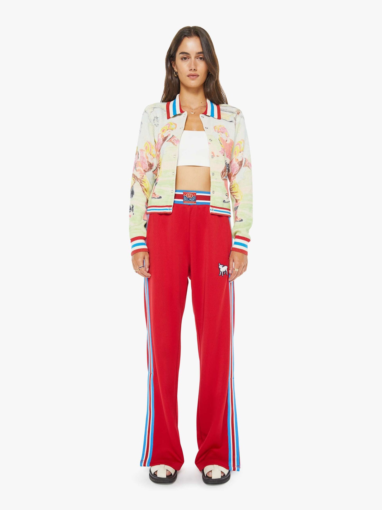 Mother Denim The Slim Raquette Cardigan Scramble