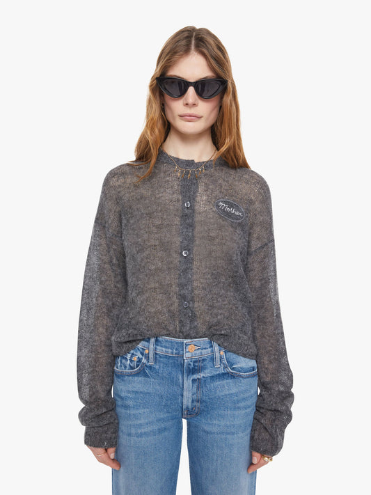 Mother Denim The Crop Cardigan Grey