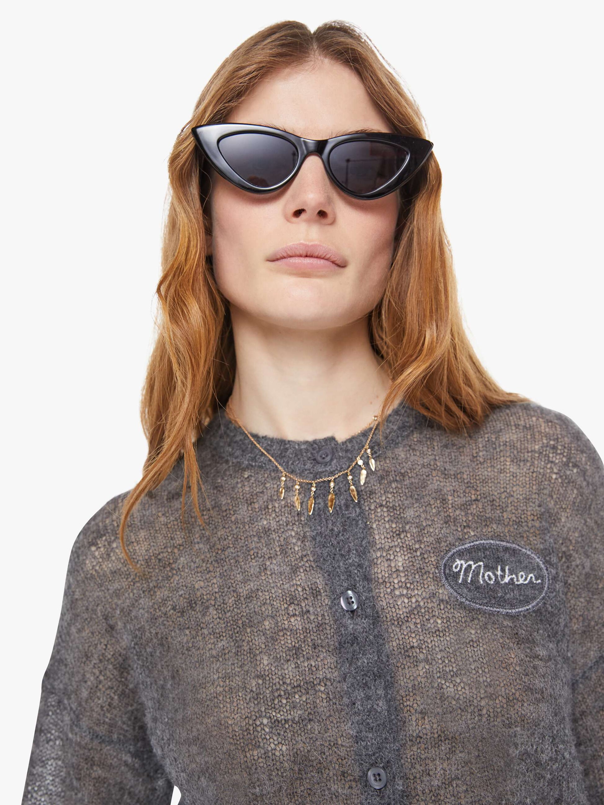 Mother Denim The Crop Cardigan Grey
