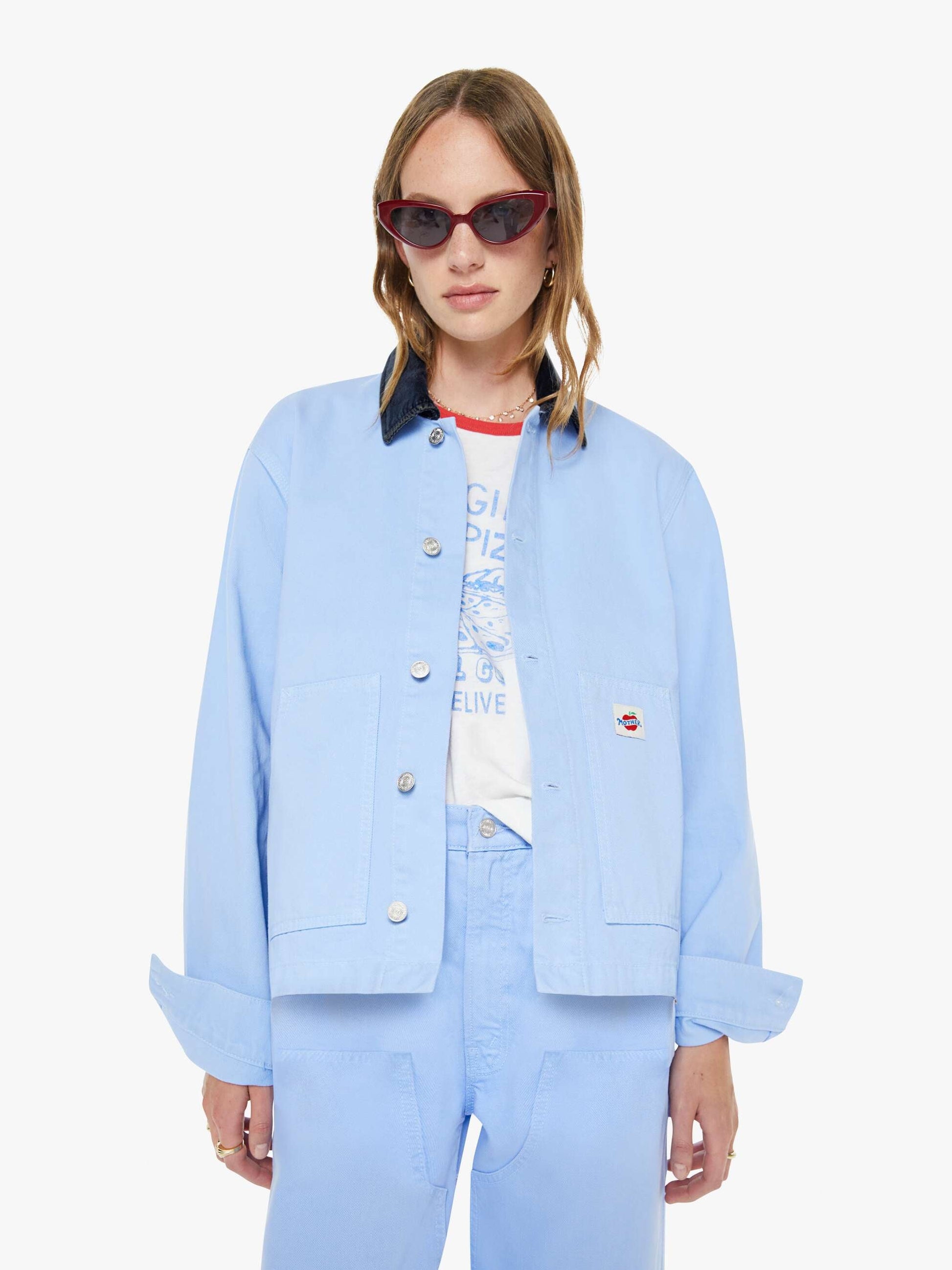 Mother Denim The Frontline Jacket Blue (Light-Pastel)