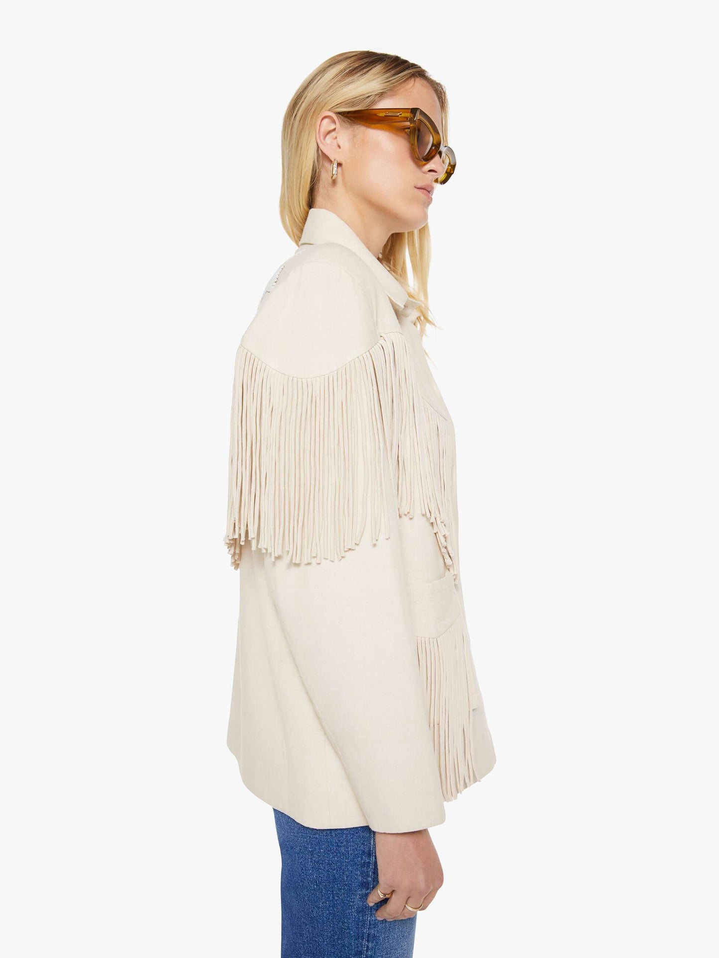 Mother Denim Alix of Bohemia Jude Fringe Jacket DUNE