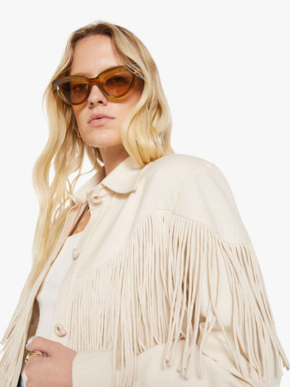 Mother Denim Alix of Bohemia Jude Fringe Jacket DUNE