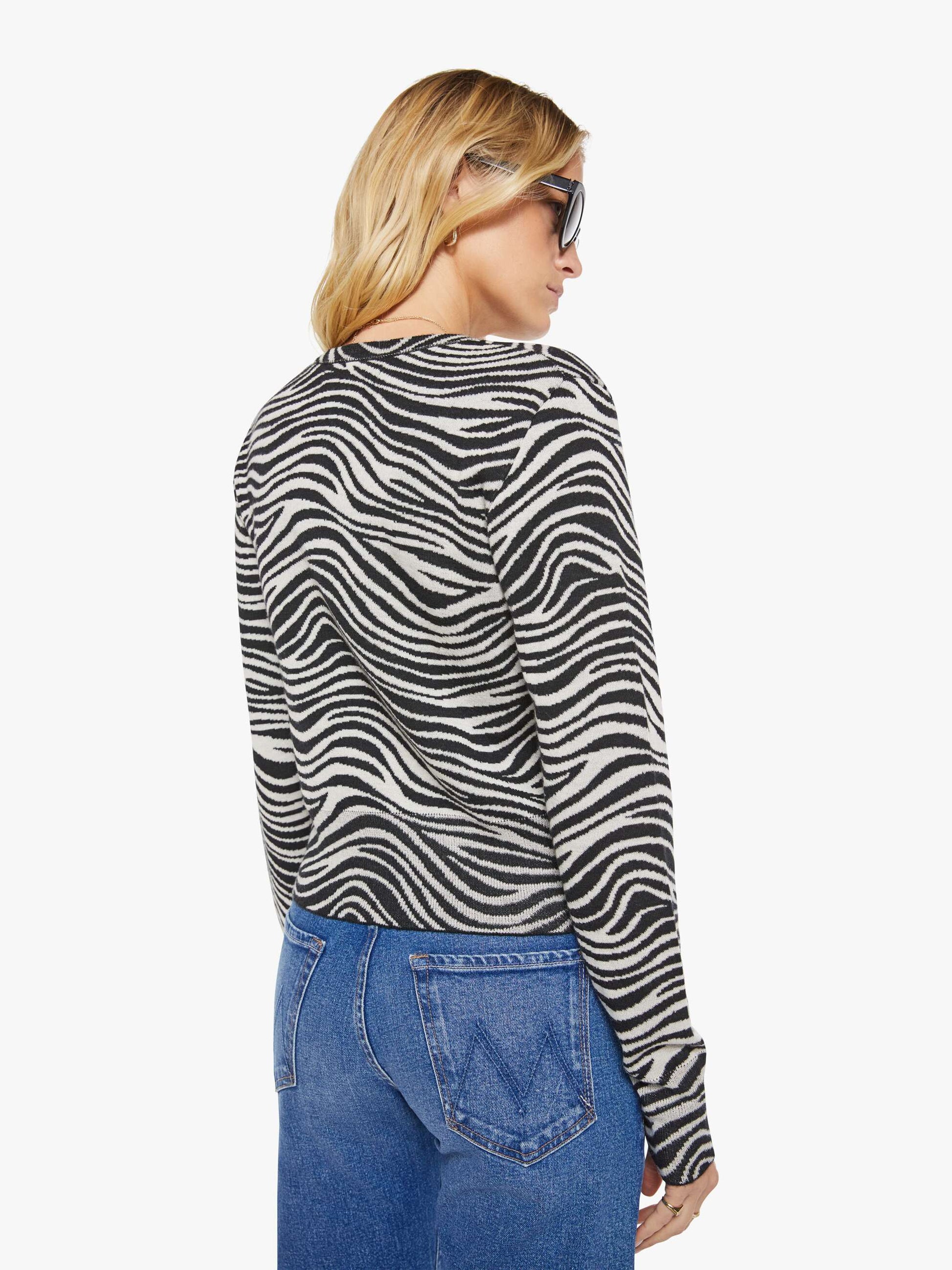 Mother Denim SPRWMN Baby Cardigan ZEBRA