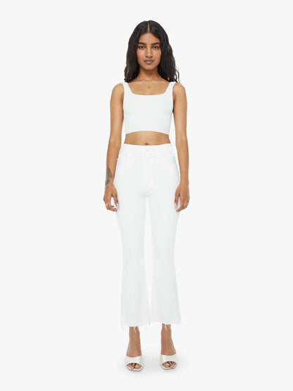 Mother Denim PETITES The Lil Hustler Ankle Fray White