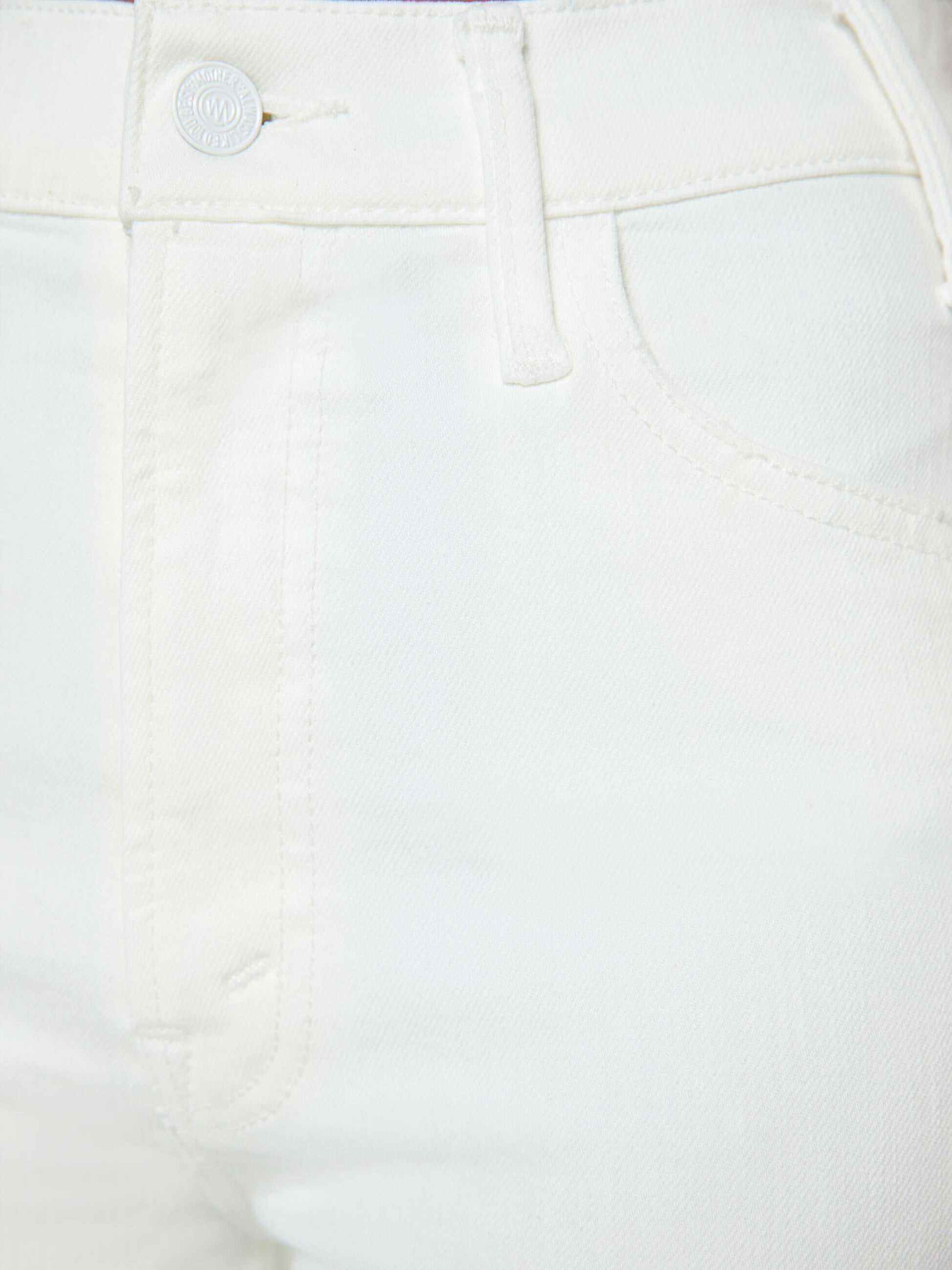 Mother Denim PETITES The Lil Hustler Ankle Fray White