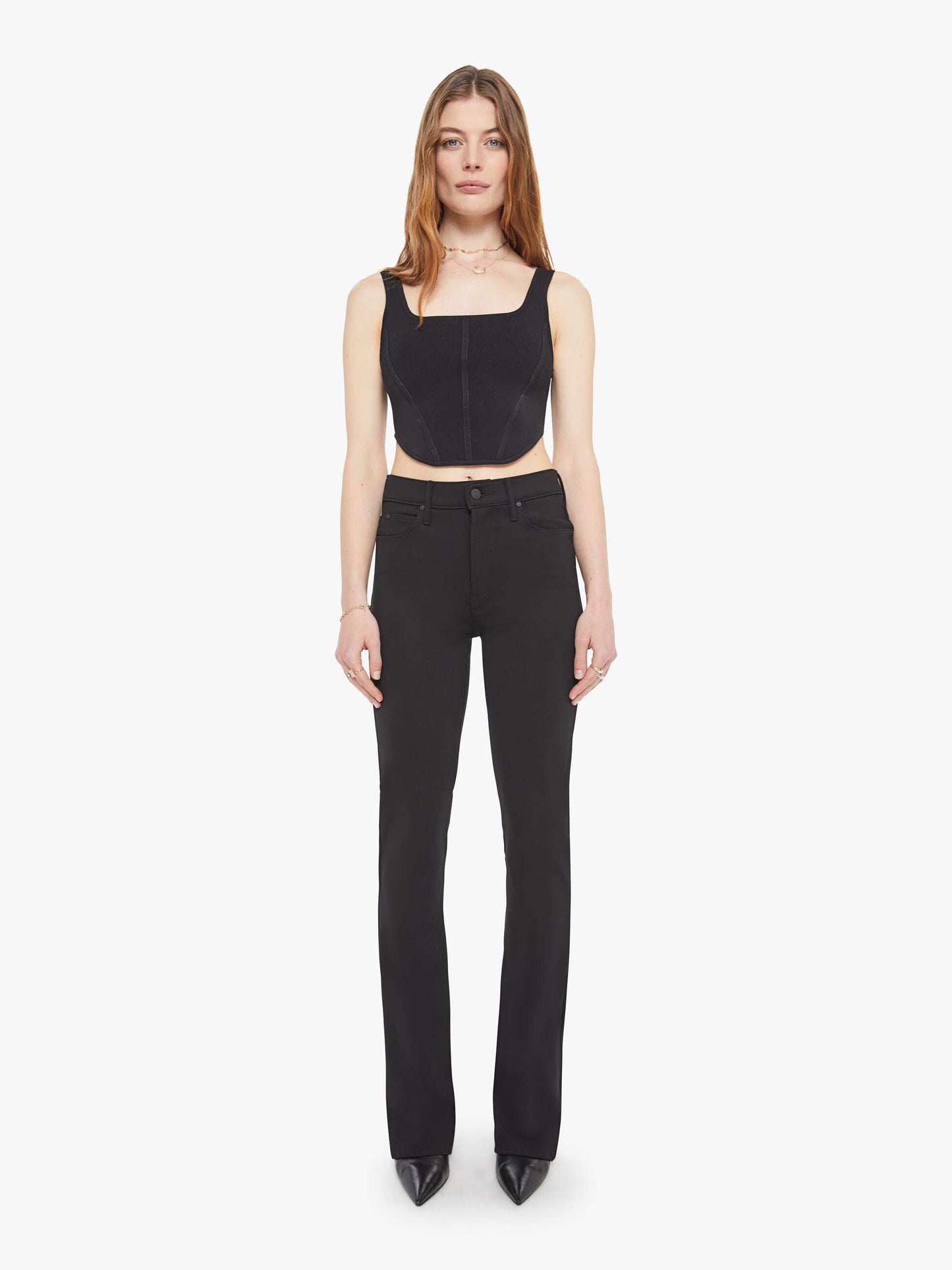Mother Denim High Waisted Runaway Black
