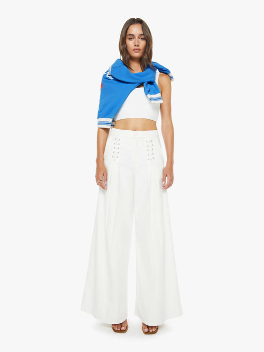 Mother Denim The Undercover Lace Up Sneak White