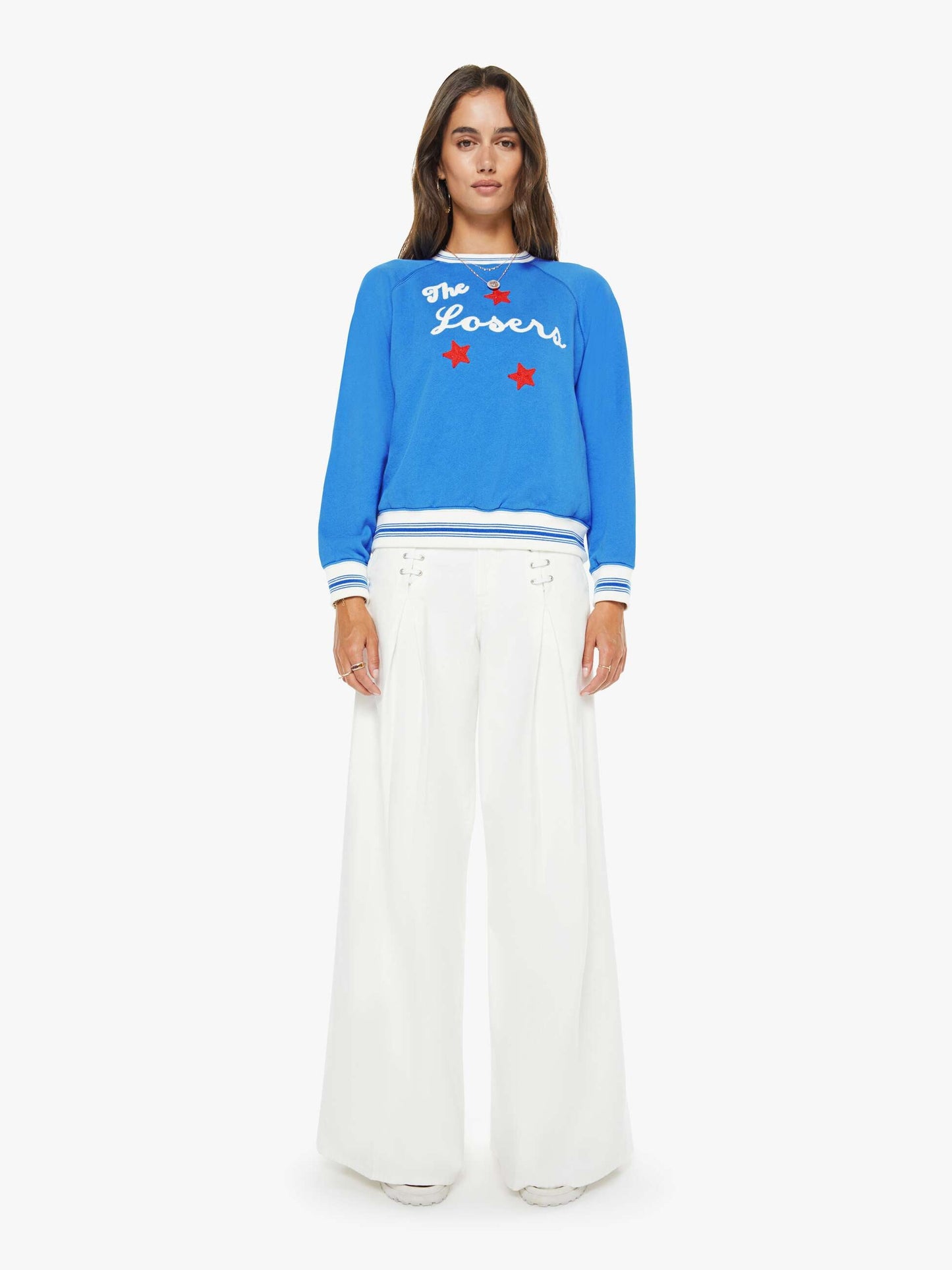 Mother Denim The Undercover Lace Up Sneak White