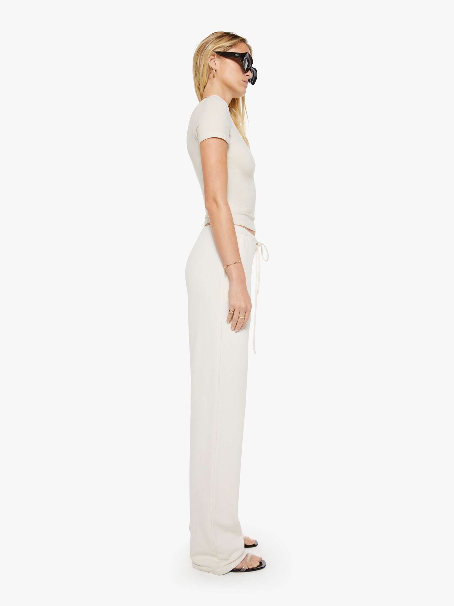 Mother Denim SPRWMN Straight Leg Sweatpants White (Open)