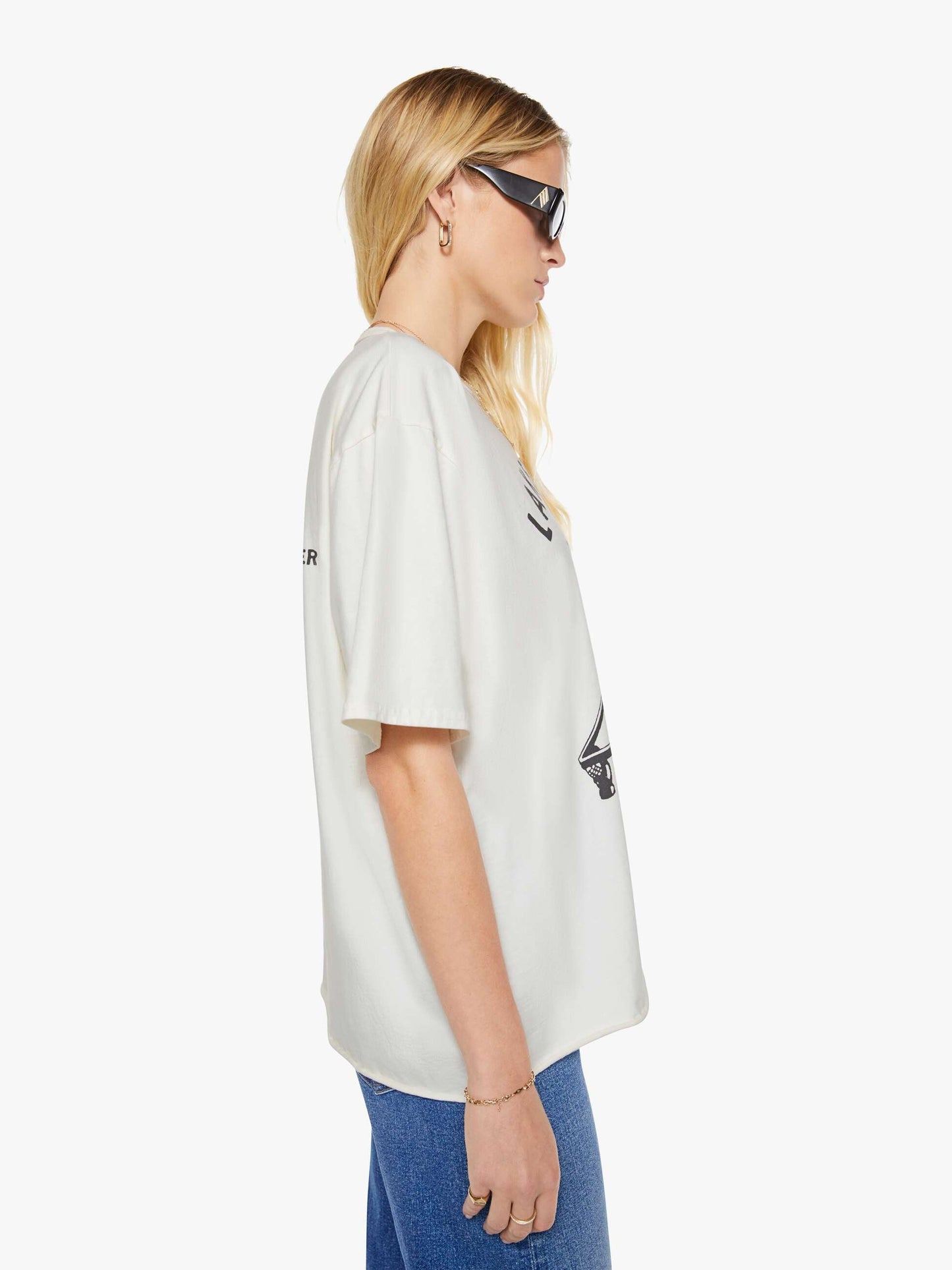 Mother Denim The Cut Off Coops Tee White