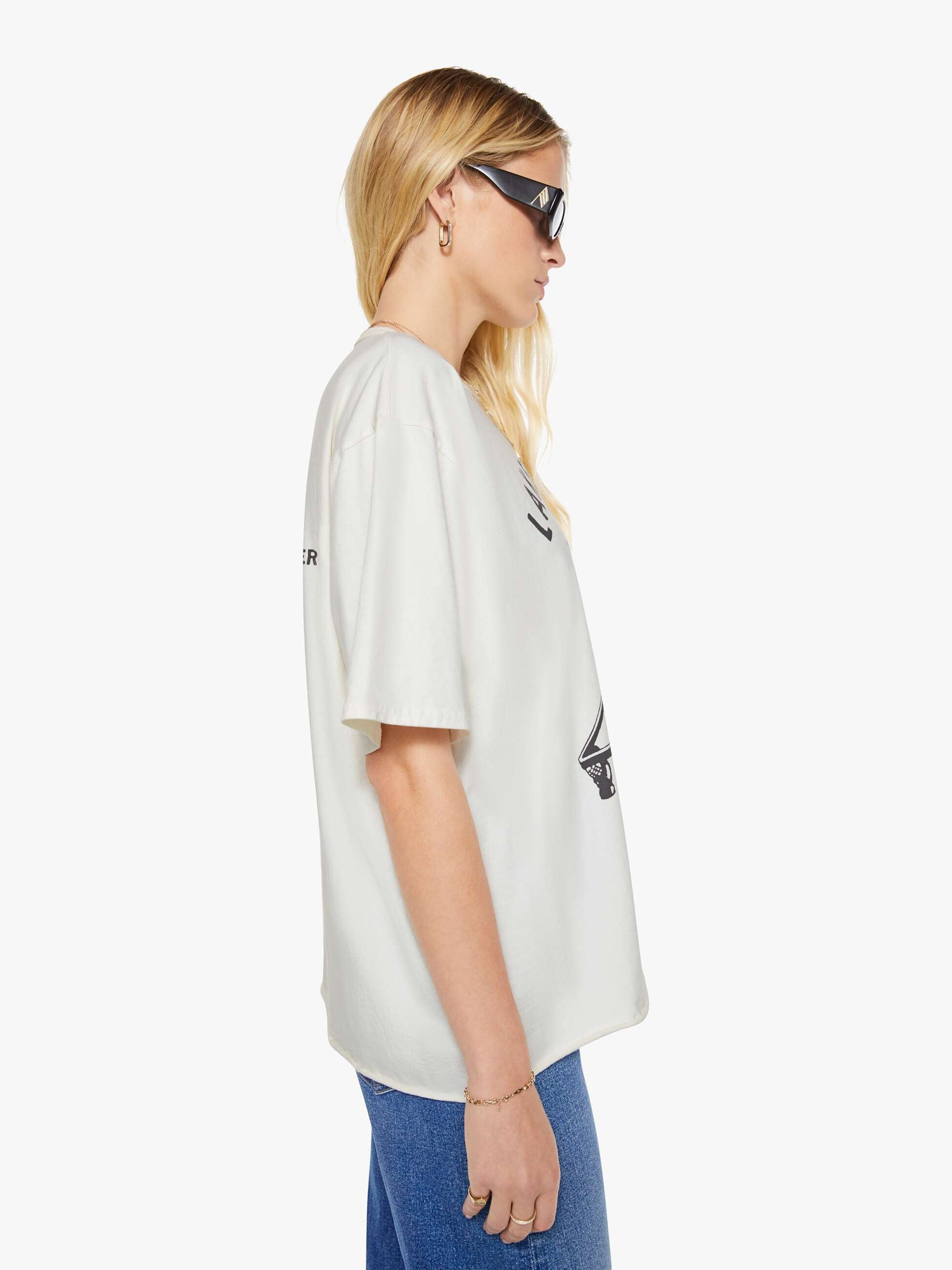 Mother Denim The Cut Off Coops Tee White