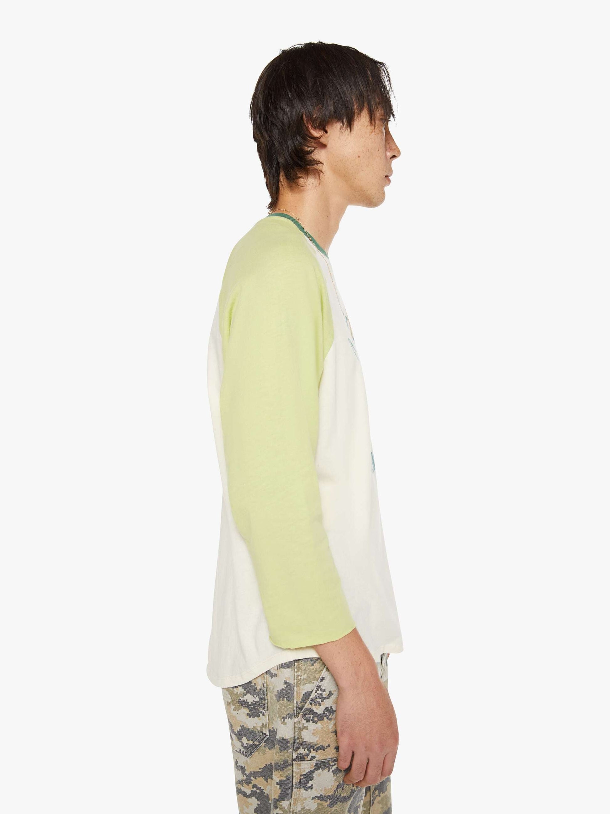 Mother Denim The Slugger 3Qtr Fray Green (Light-Pastel)