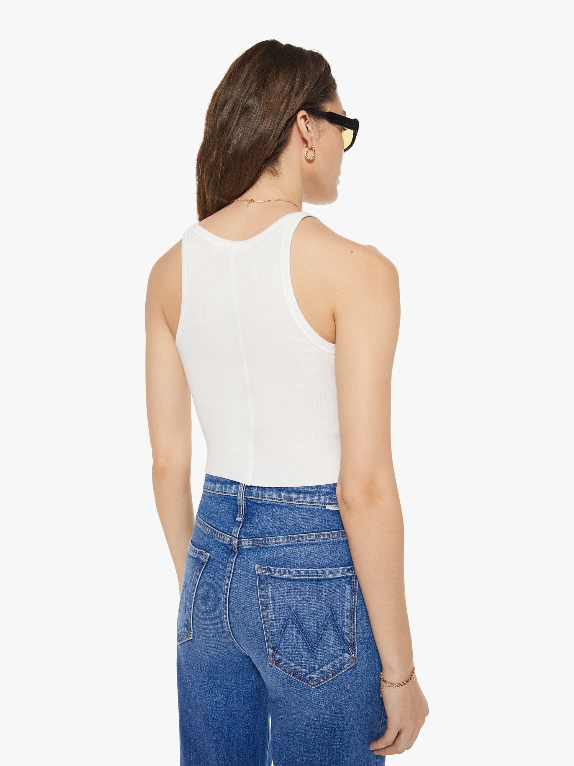 Mother Denim Eterne Cropped Rib Tank White (Natural)