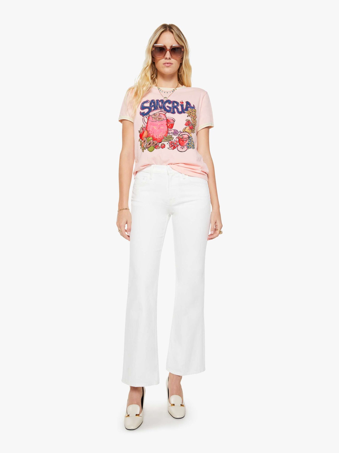 Mother Denim The Lil Goodie Ringer Sangria