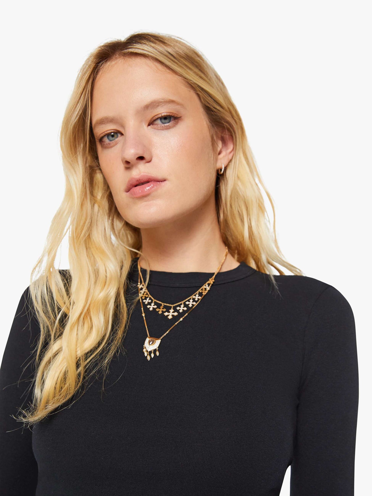 Mother Denim The L/S Itty Bitty Crop Black