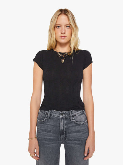 Mother Denim The Itty Bitty Ringer Black