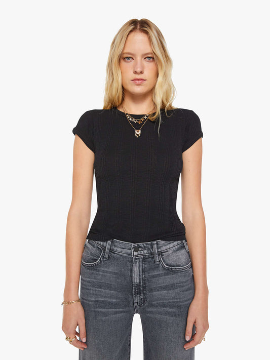 Mother Denim The Itty Bitty Ringer Black