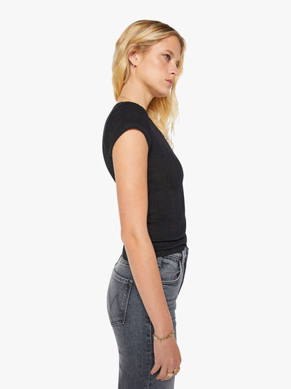 Mother Denim The Itty Bitty Ringer Black