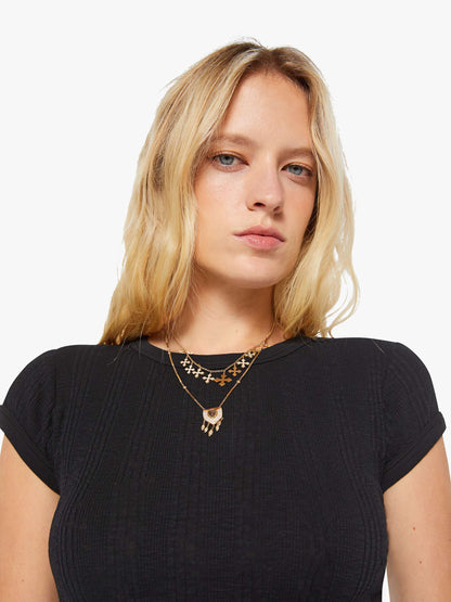 Mother Denim The Itty Bitty Ringer Black