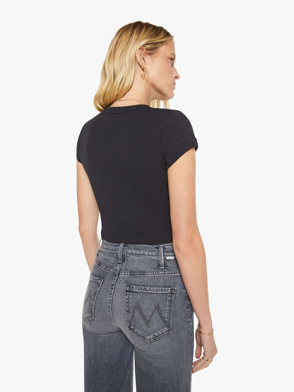 Mother Denim The Itty Bitty Ringer Crop Black