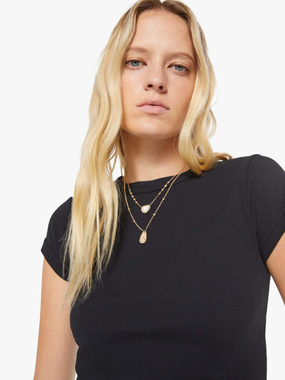Mother Denim The Itty Bitty Ringer Crop Black