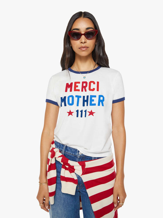 Mother Denim Merci x MOTHER The Lil' Goodie Ringer White