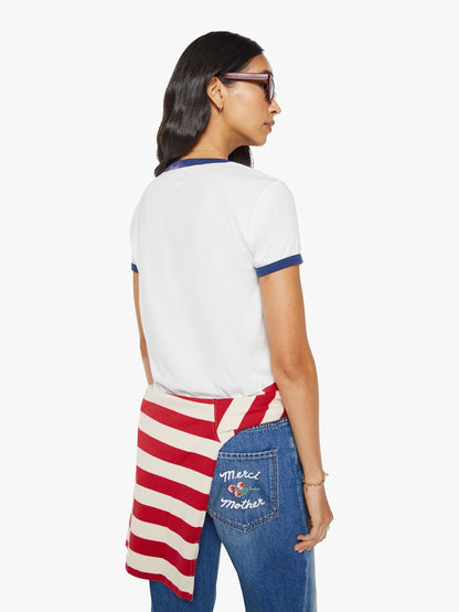 Mother Denim Merci x MOTHER The Lil' Goodie Ringer White