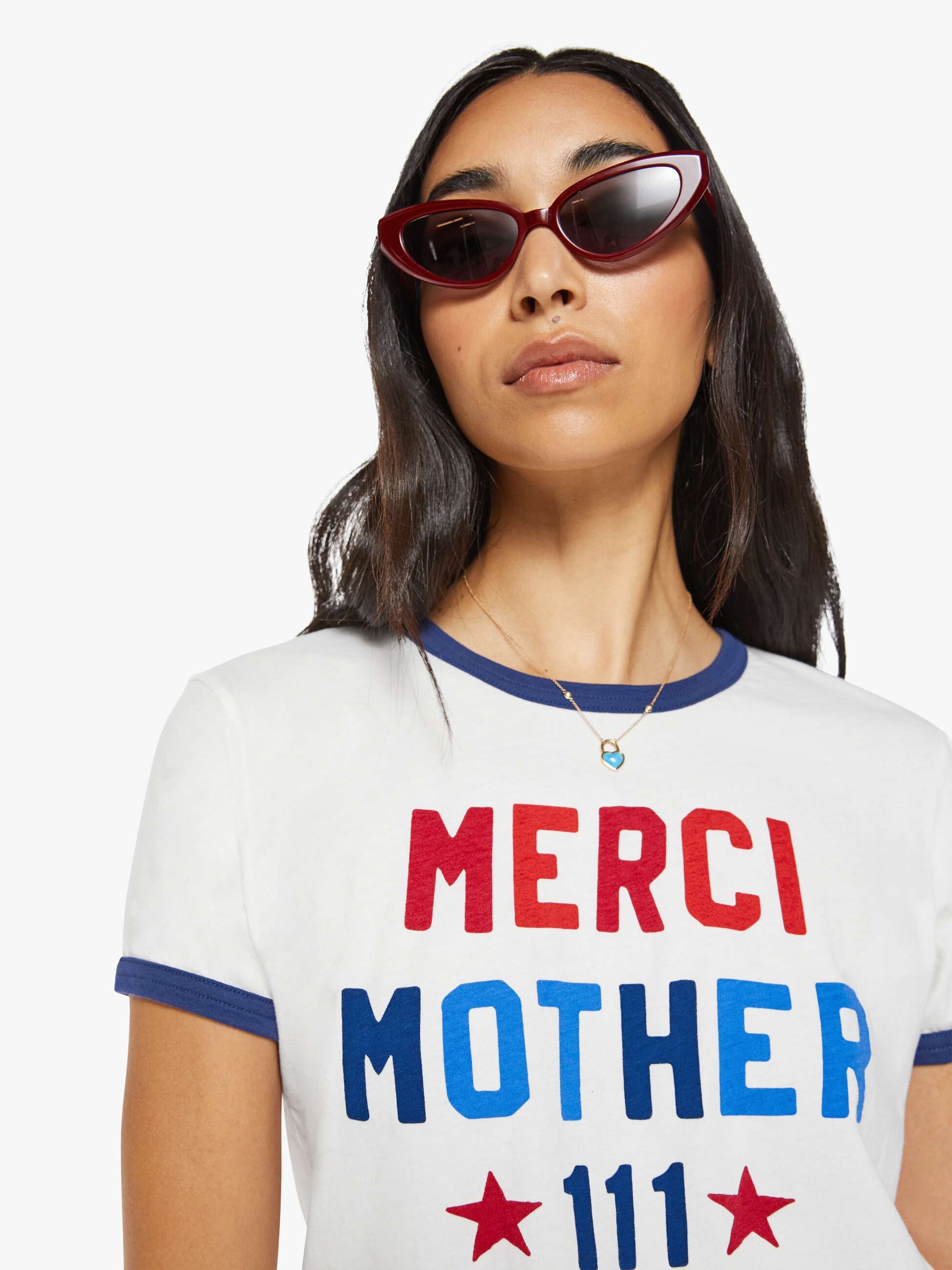 Mother Denim Merci x MOTHER The Lil' Goodie Ringer White