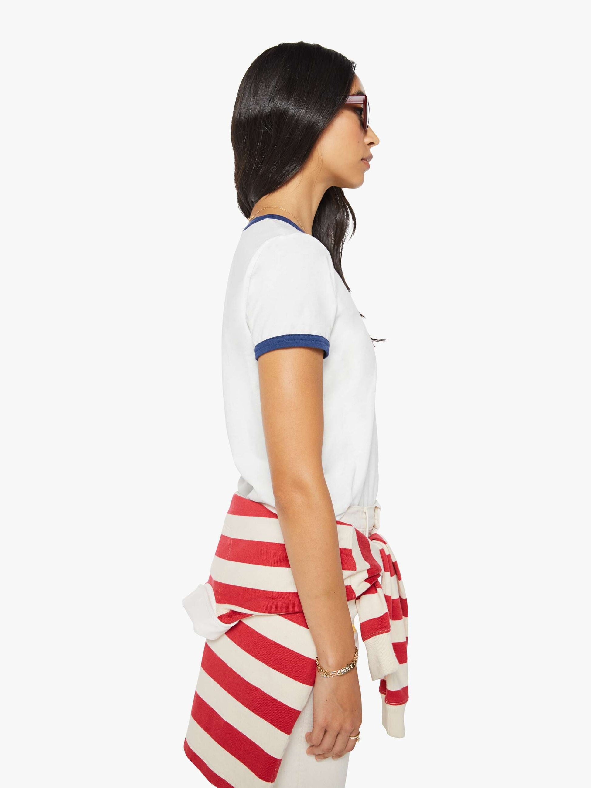 Mother Denim Merci x MOTHER The Lil' Goodie Ringer White