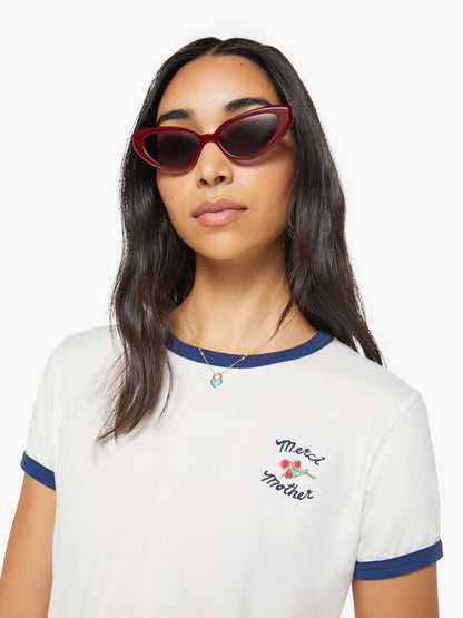 Mother Denim Merci x MOTHER The Lil' Goodie Ringer White