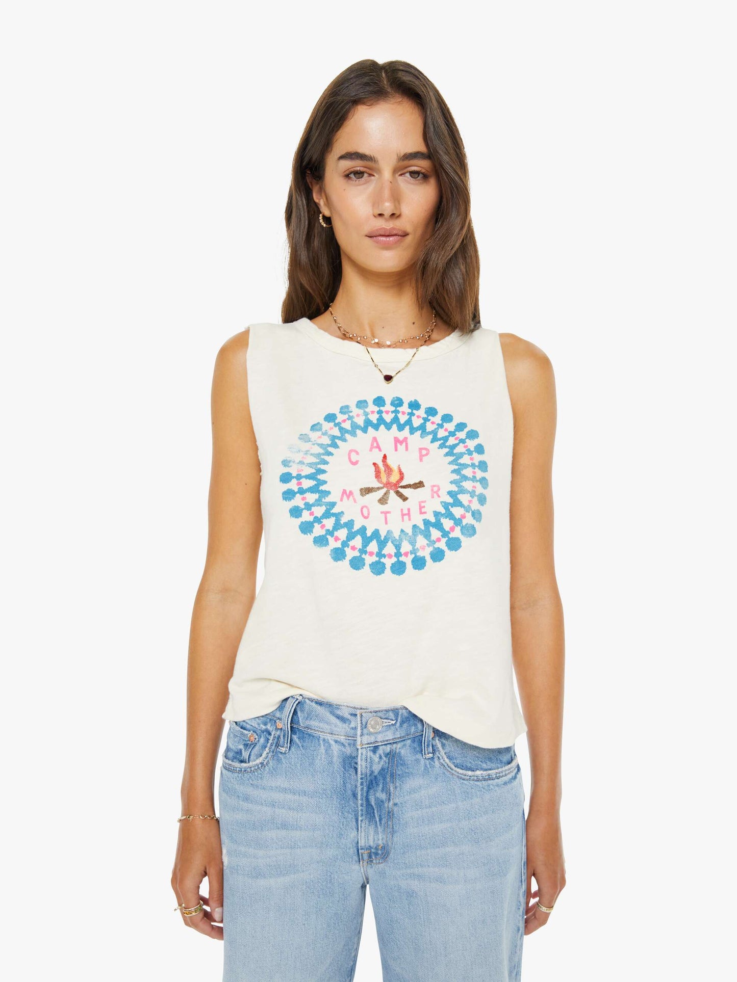 Mother Denim The Flirt Squad Antique White
